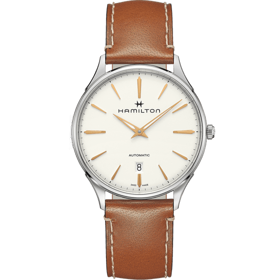 Hamilton Jazzmaster Thinline Auto White Steel/Leather 40mm H38525512