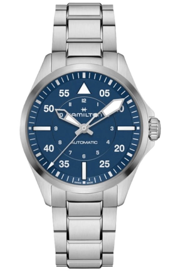 Khaki Aviation Pilot Auto 39MM Blue Dial Steel Men's Watch