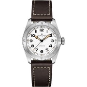 Hamilton Khaki Field Expedition Leather Strap White Dial Automatic H70225510 100M Mens Watch