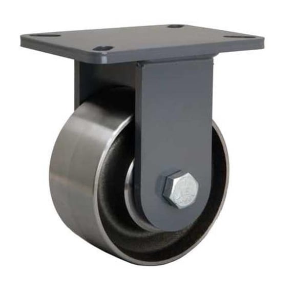 Hamilton Plate Caster,Rigid,Steel,8"H R-SEC-63FSB