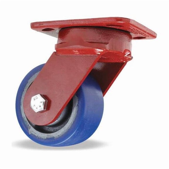 Hamilton Plate Caster,Swivel,Polyurethane,5 5/8"H S-ZFWH-4SPB-4SL-FB