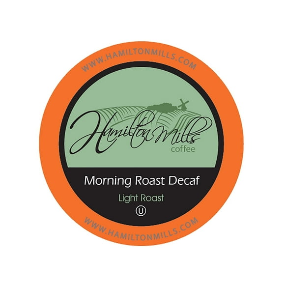 Hamilton Mills Morning Roast Decaf Light Roast Coffee Pods Compatible with Keurig Coffee Brewers, 40 Ct