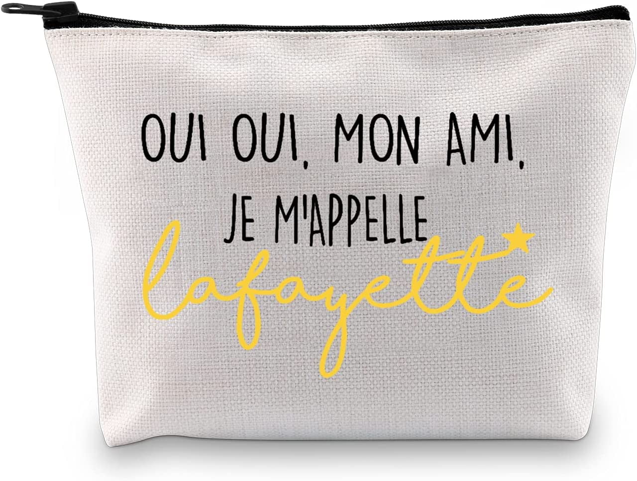 Hamilton Musical Gift Lafayette Fans Gift Oui Oui Mon Ami Je M'appelle Lafayette Makeup Bag for Theatre Lover