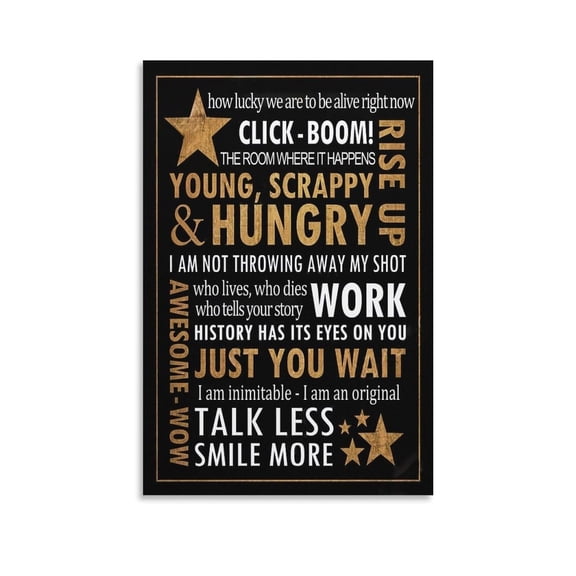Hamilton Musical Quote Subway Word Art Poster Hamilton Inspirational Education