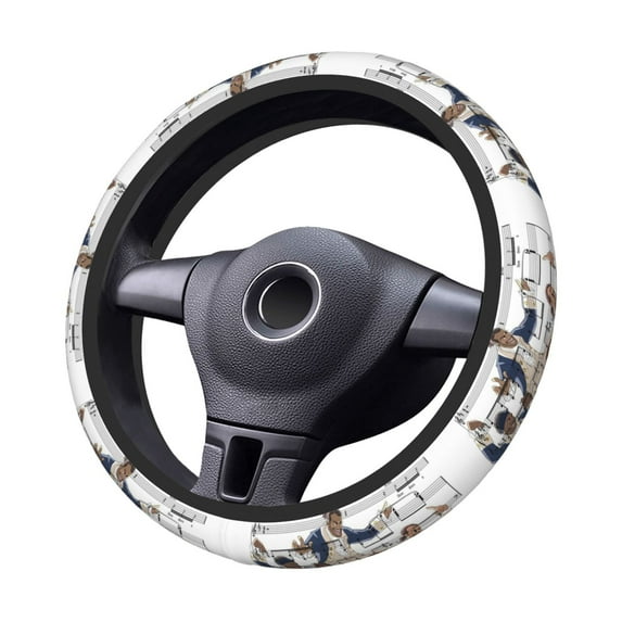 Musical Film Steering Wheel Cover Elastic Stretch Breathable Vehicle Steering Wheel Protector Car Interior Accessories