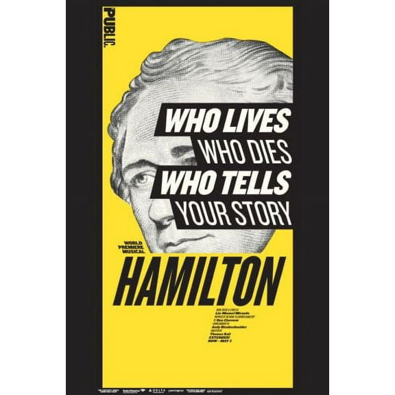 Hamilton Musical Who Tells Your Story Poster 24in x 36in Art Poster 24x36 Square Adults Western Graphic