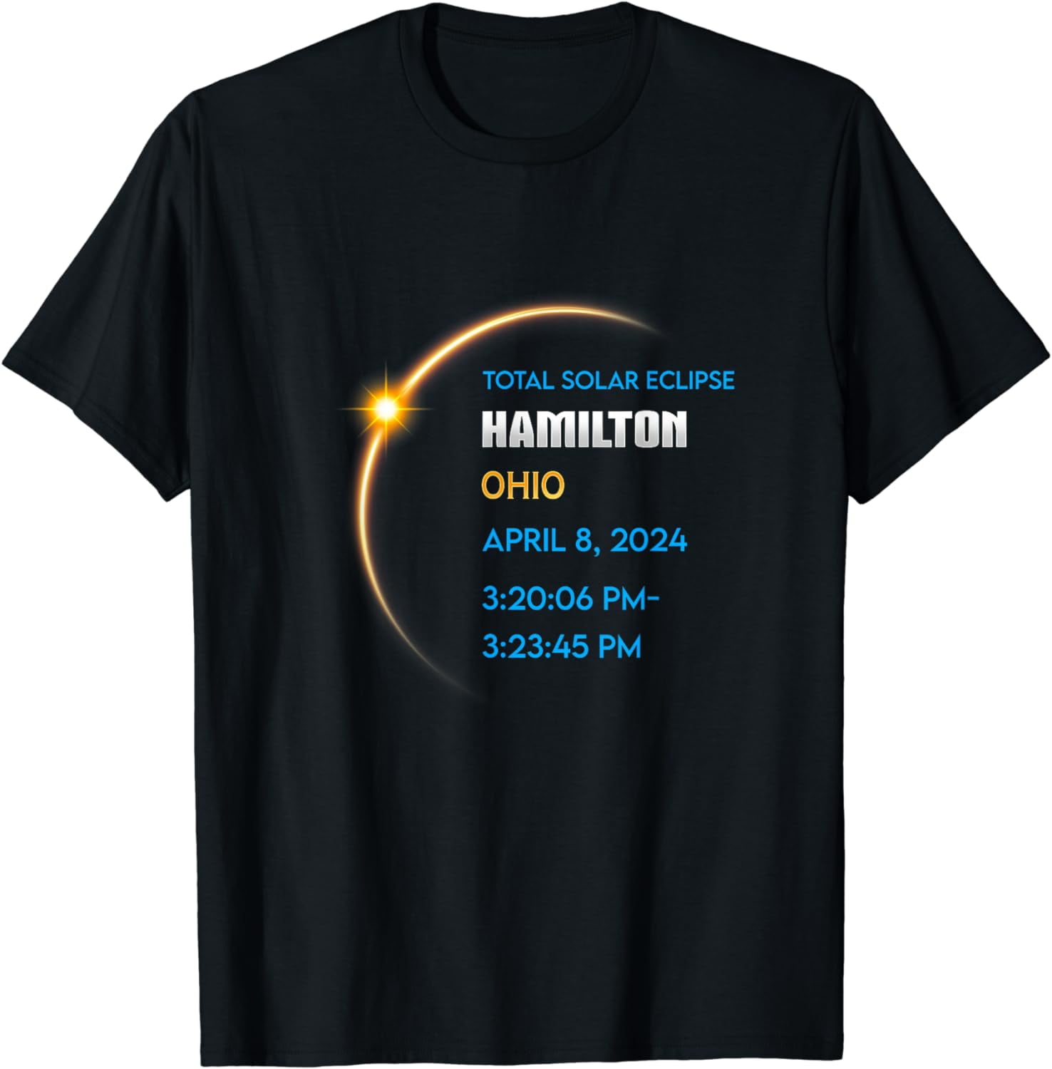 Hamilton Ohio Total Solar Eclipse 2024 T-Shirt - Walmart.com