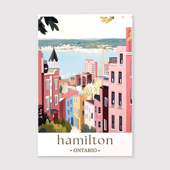 Hamilton Ontario Travel Canvas, Cityscape Wall Art, Escarpment Landscape Print, Canadian Urban Decor