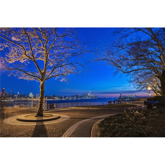 Hamilton Park at Twilight with New York City Skyline in Background Weehawken Poster Print - 38 x 24 in. - Large