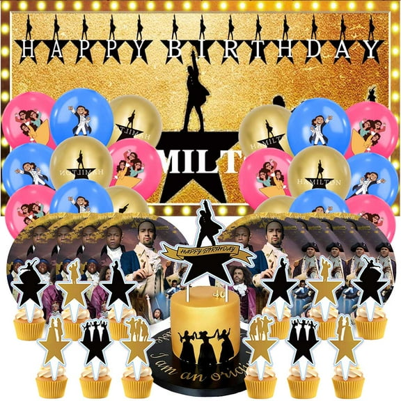Hamilton Birthday Party Supplies Balloons Plates Decoration Cake Topper Decor Tableware Banner Backdrop
