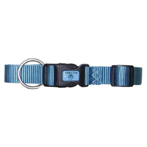 Hamilton Pet Company-Adjustable Dog Collar- Ocean 5/8 X 12-18 In