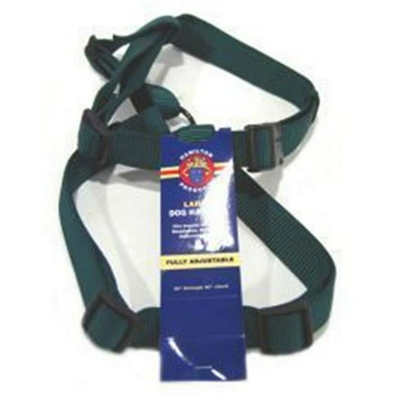 Hamilton Pet Company-Adjustable Dog Harness- Hunter Green 1 X 30-40 In