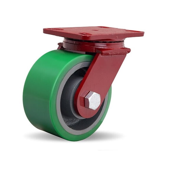 Plate Caster,Swivel,Polyurethane,7 1/2"H S-FM-63DB