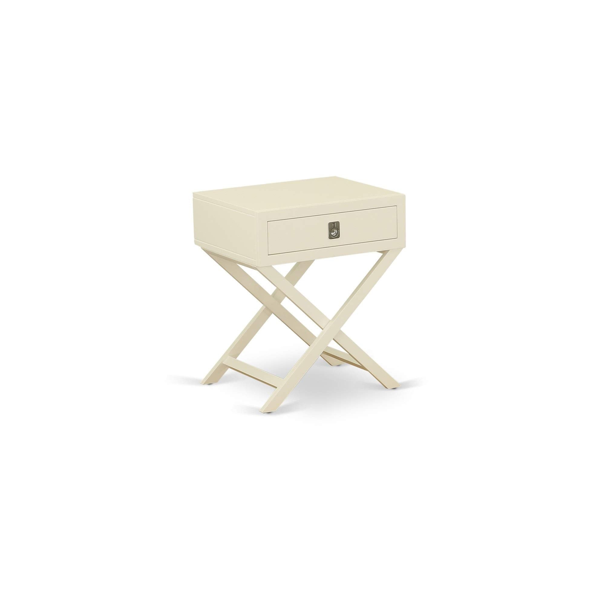 Hamilton Elegance White Rectangular Nightstand with Drawer