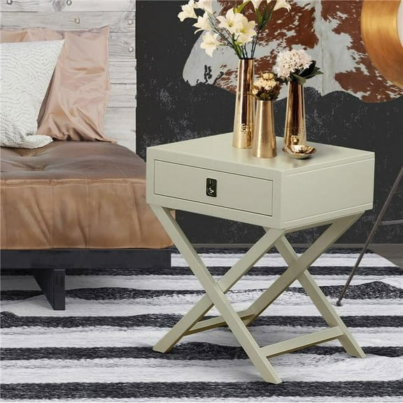 Hamilton Square Night Stand End Table with Drawer - Urban Gray