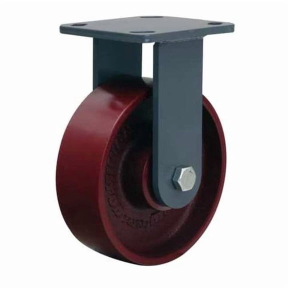 Plat Cstr,Rgd,Cast Iron,6 in.,1400 lb,Rd R-WH-6MB