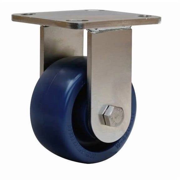 Hamilton Plte Caster,Rgd,Poly,4 in.,750 lb.,Blu R-WHS-4UYSB