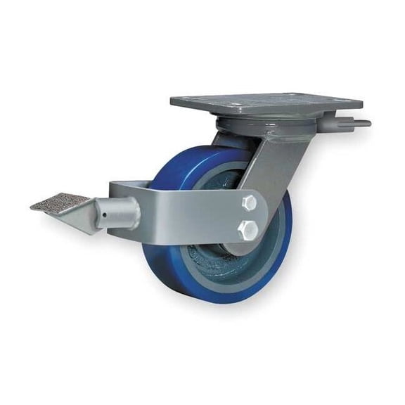 Hamilton Plate Caster,Swivel,Polyurethane,9 1/2"H S-WH-8SPB-4SL-IB