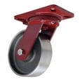 thumbnail image 1 of Hamilton Plate Caster,Swivel,Forged Steel,6 in,2000 lb S-HS-6FSB-4SL-FB, 1 of 1
