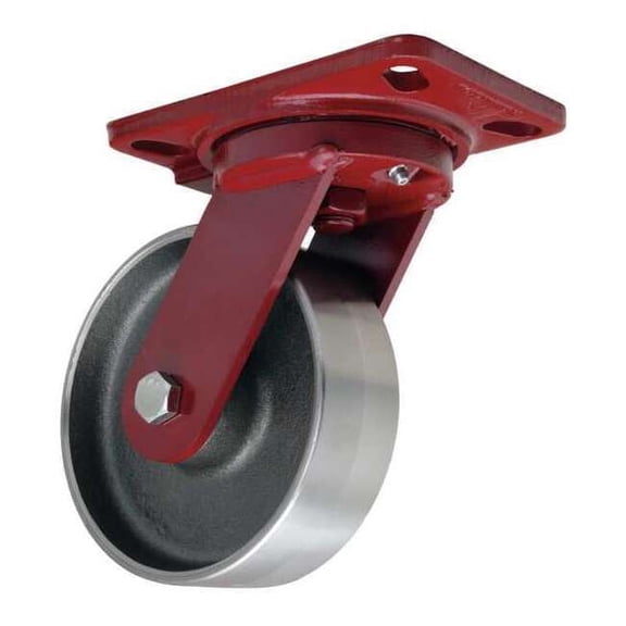 Hamilton Plate Caster,Swivel,Forged Steel,6 in,2000 lb S-HS-6FSB-4SL-FB