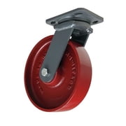 Hamilton Plate Caster,Swivel,Cast Iron,8 in.,1500 lb.,B S-WH-8MB