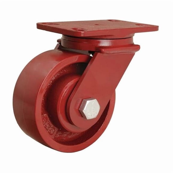 Hamilton Plate Caster,Swivel,Cast Iron,6 in.,2200 lb S-FM-6MH