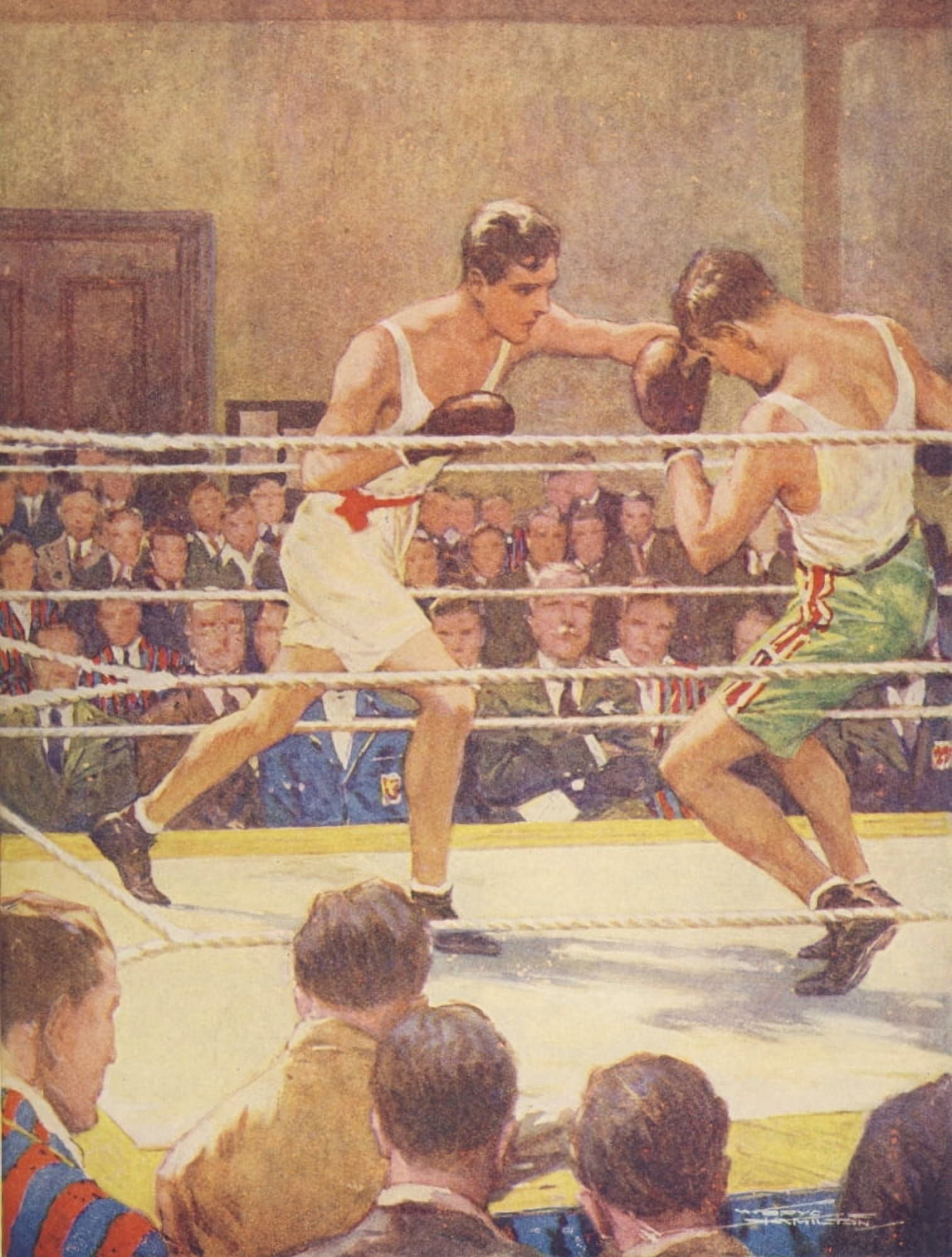 Hamilton Stirring Stories for Boys 1935 Boxing Canvas Art - (18 x 24)