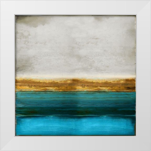 Hamilton, Taylor 12x12 White Modern Wood Framed Museum Art Print Titled - Gold onTurquoise