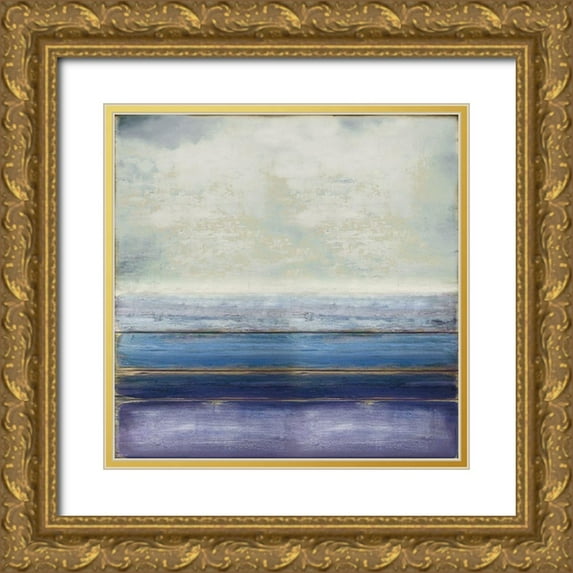 Hamilton, Taylor 20x20 Gold Ornate Wood Framed with Double Matting Museum Art Print Titled - Blue and Amethyst