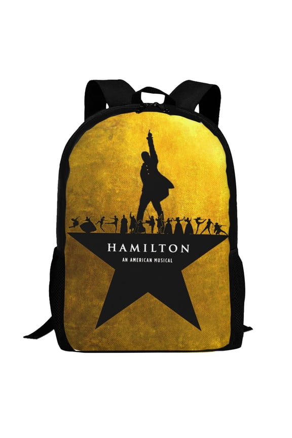 Hamilton The Musical Backpack,3d Print Laptop Backpack Lightweight Casual Daypack Bookbag Multi-Function Travel Backpack 16.5 In