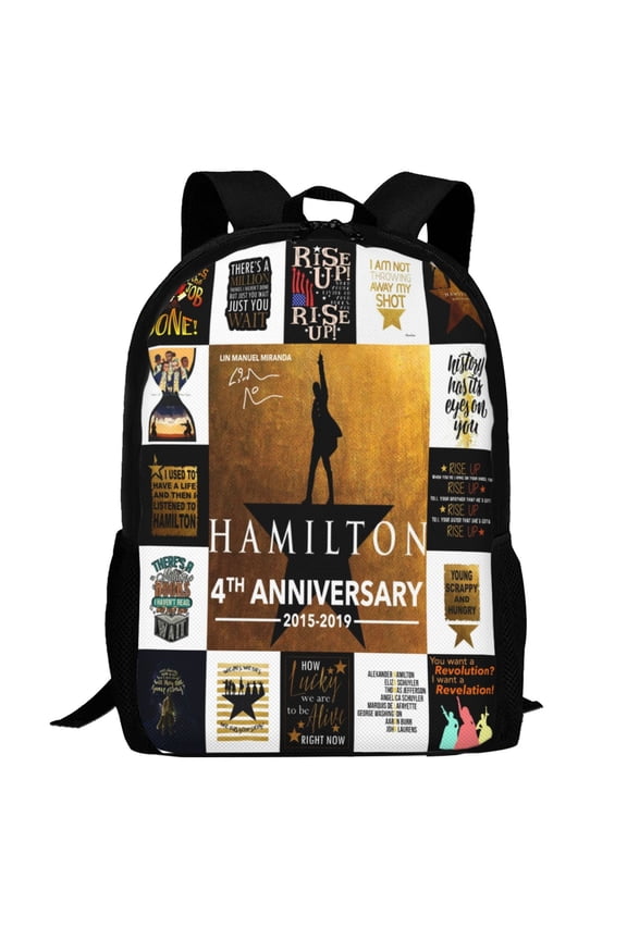 Hamilton The Musical Backpack,3d Print Laptop Backpack Lightweight Casual Daypack Bookbag Multi-Function Travel Backpack 16.5 In