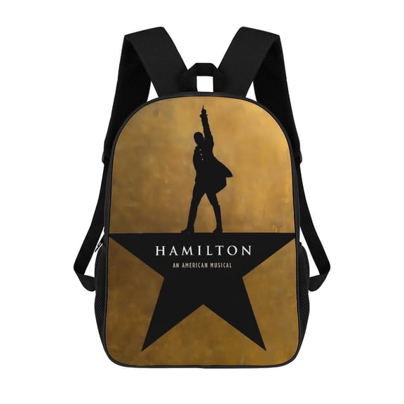 Hamilton-The-Musical Backpack, Bookbag with Adjustable Shoulder Straps And Large Zip Compartment, Unisex Travel Bags 17 Inch