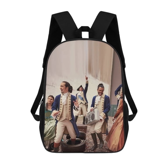 Hamilton-The-Musical Backpack, Bookbag with Adjustable Shoulder Straps And Large Zip Compartment, Unisex Travel Bags 17 Inch