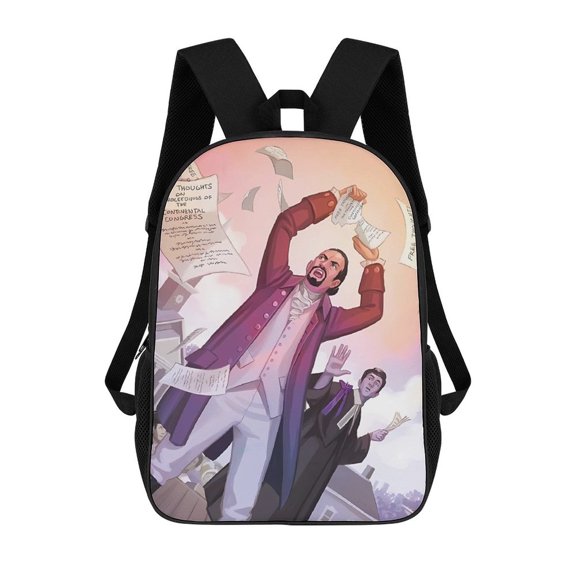 Hamilton-The-Musical Backpack, Bookbag with Adjustable Shoulder Straps And Large Zip Compartment, Unisex Travel Bags 17 Inch