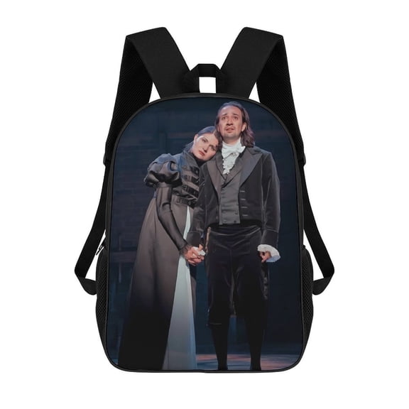 Hamilton-The-Musical Backpack, Bookbag with Adjustable Shoulder Straps And Large Zip Compartment, Unisex Travel Bags 17 Inch