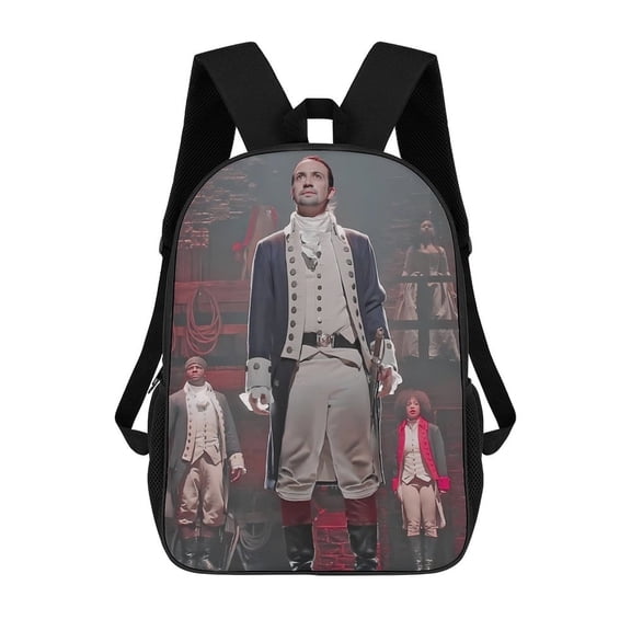 Hamilton-The-Musical Backpack, Bookbag with Adjustable Shoulder Straps And Large Zip Compartment, Unisex Travel Bags 17 Inch