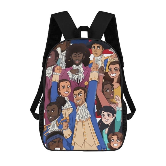 Hamilton-The-Musical Backpack, Bookbag with Adjustable Shoulder Straps And Large Zip Compartment, Unisex Travel Bags 17 Inch
