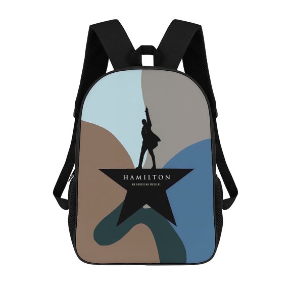 Hamilton-The-Musical Backpack, Bookbag with Adjustable Shoulder Straps And Large Zip Compartment, Unisex Travel Bags 17 Inch
