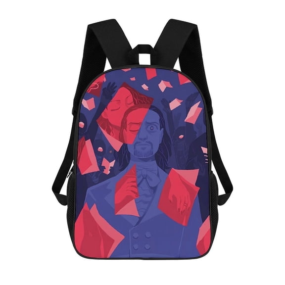 Hamilton-The-Musical Backpack, Bookbag with Adjustable Shoulder Straps And Large Zip Compartment, Unisex Travel Bags 17 Inch