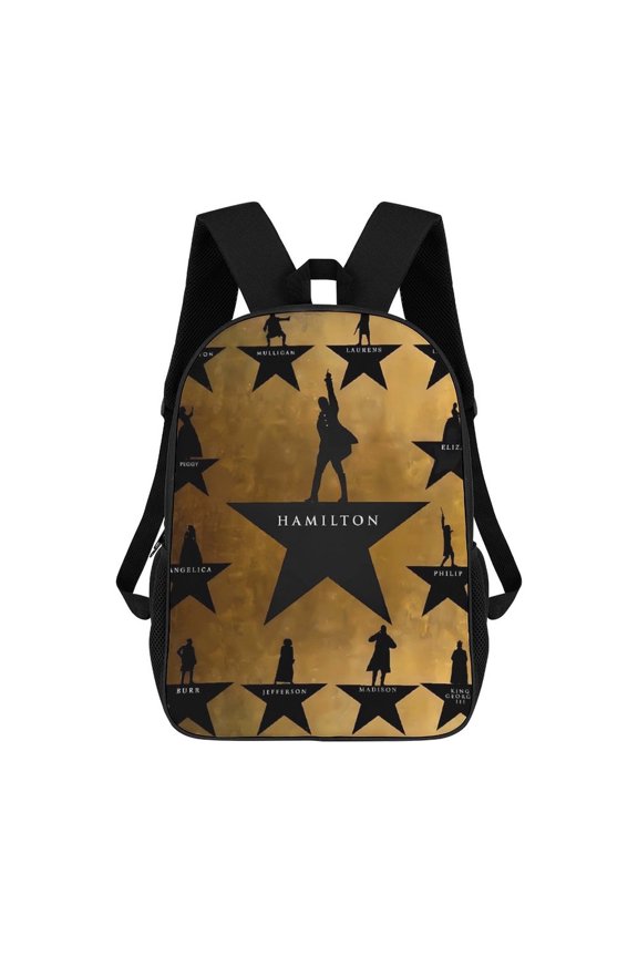 Hamilton-The-Musical Backpack, Bookbag with Adjustable Shoulder Straps And Large Zip Compartment, Unisex Travel Bags 17 Inch