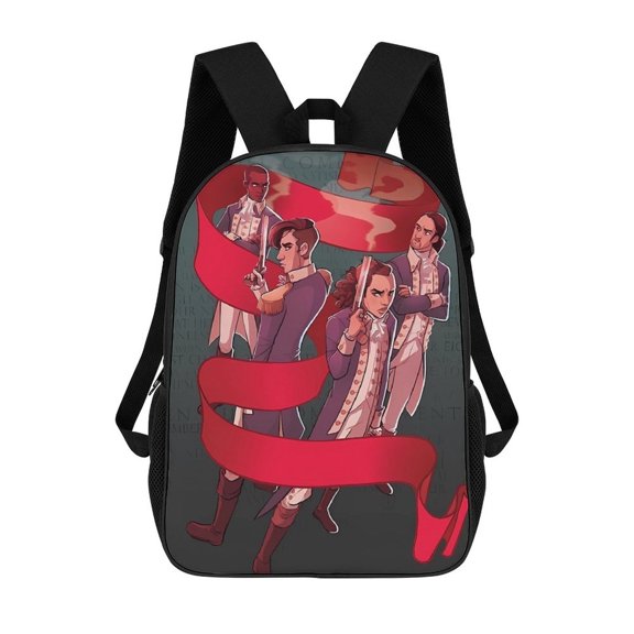 Hamilton-The-Musical Backpack, Bookbag with Adjustable Shoulder Straps And Large Zip Compartment, Unisex Travel Bags 17 Inch