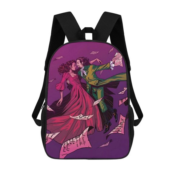 Hamilton-The-Musical Backpack, Bookbag with Adjustable Shoulder Straps And Large Zip Compartment, Unisex Travel Bags 17 Inch