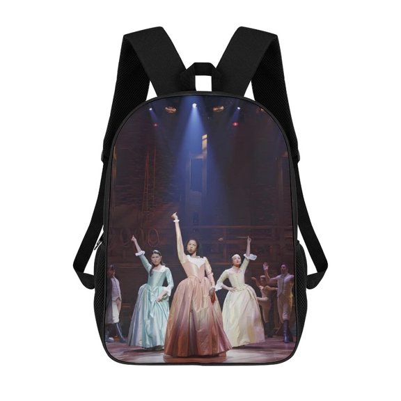 Hamilton-The-Musical Backpack, Bookbag with Adjustable Shoulder Straps And Large Zip Compartment, Unisex Travel Bags 17 Inch