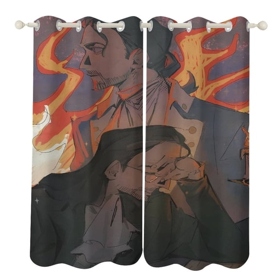 Hamilton-The-Musical Curtains - Perforated Blackout Thermal Insulated Drapes for Adults And Teen for Kids Room, Bedroom, Living Room - 2 Panels 52"x72"