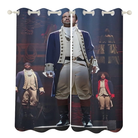 Hamilton-The-Musical Curtains - Perforated Blackout Thermal Insulated Drapes for Adults And Teen for Kids Room, Bedroom, Living Room - 2 Panels 52"x72"