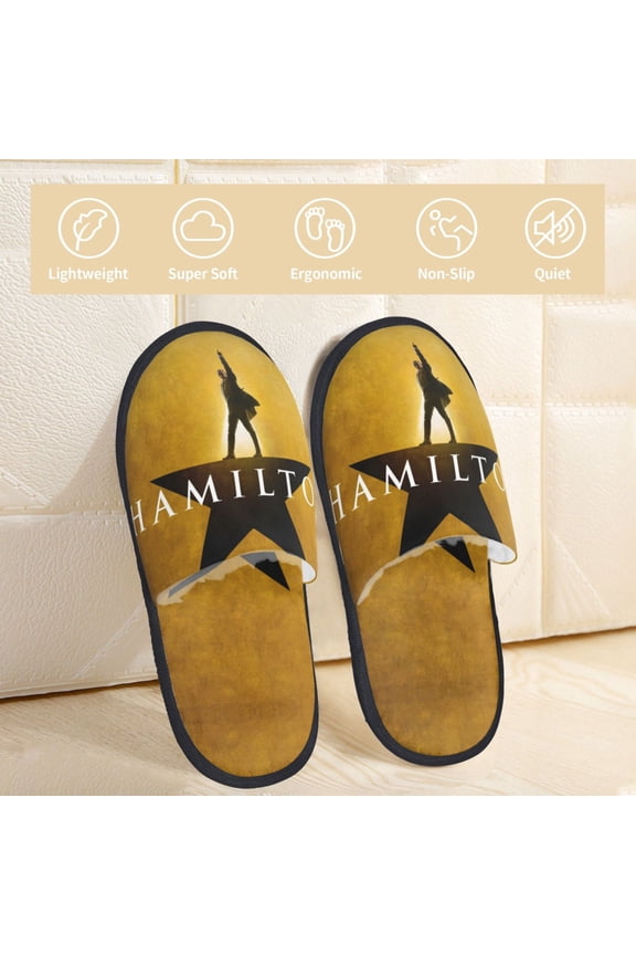 Hamilton The Musical Slippers Bedroom Shoes Indoor Furry Warm Stylish Pattern Home Slippers For Women Men Medium