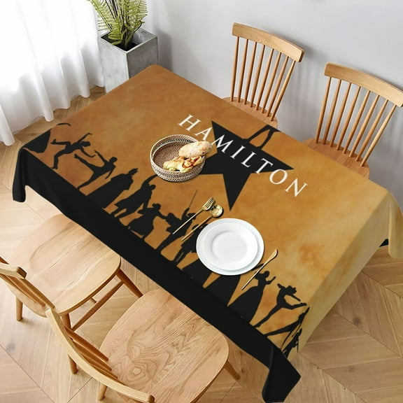 Hamilton The Musical Tablecloth Chic Table Cloth Novelty Print Table Cover Waterproof for Dinner Kitchen Picnic Party 60x90in