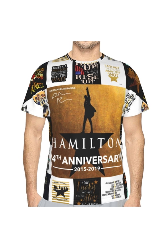 Hamilton The Musical Unisex 3d Pattern Printed Short Sleeve T-Shirts Casual Graphics Tees Xx-Large
