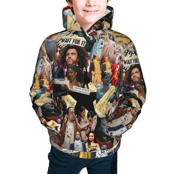 Hamilton The Musical Youth Hoodie Graphic Colorful Cool Kids Hooded Sweatshirts Kangaroo Pocket for Boys Girls Small