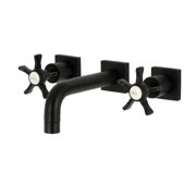 Hamilton Two-Handle Wall Mount Bathroom Faucet, Matte Black